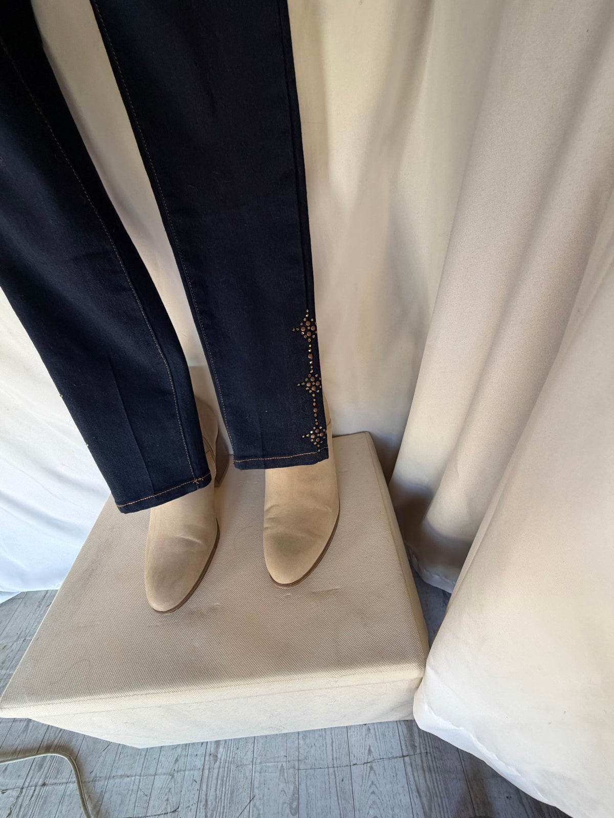 Silk & Skyline | Banana Republic Silk, Embellished Denim & Layered Jacket Look