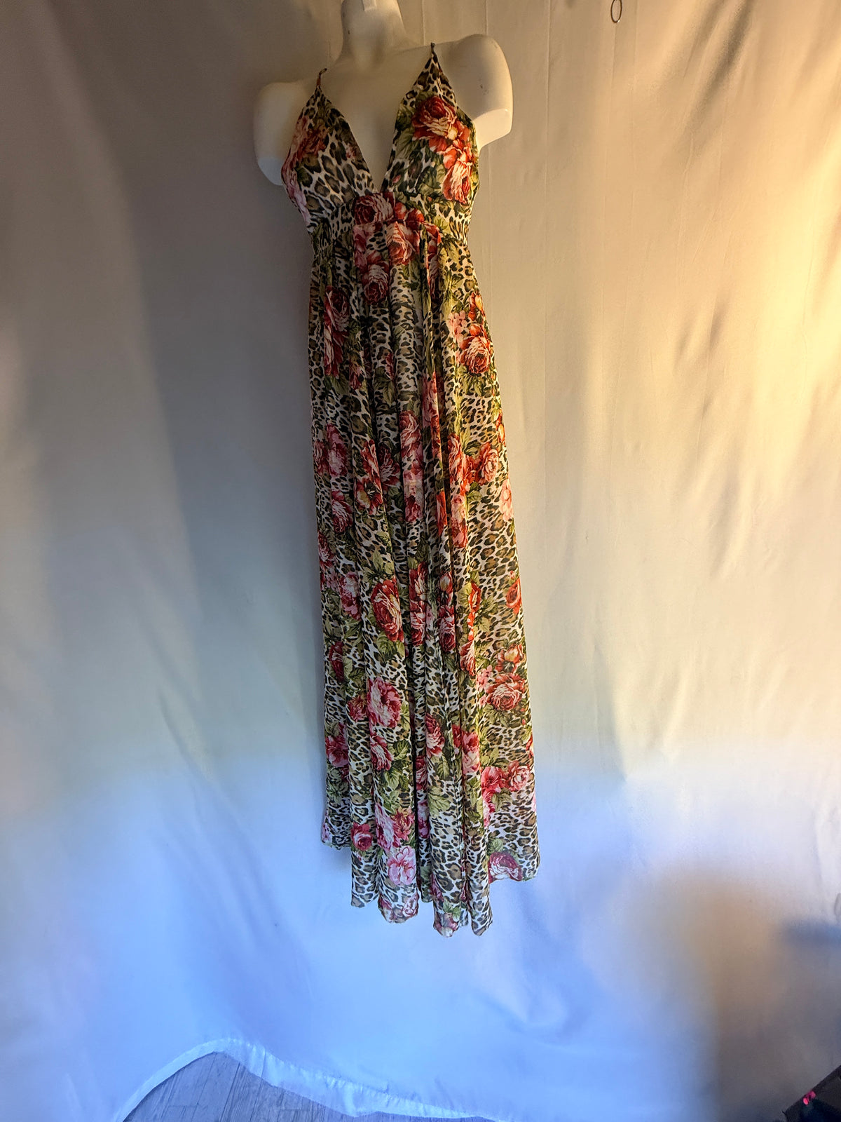 Wildly Beautiful — Windsor Floral Leopard Maxi Dress | Size Small