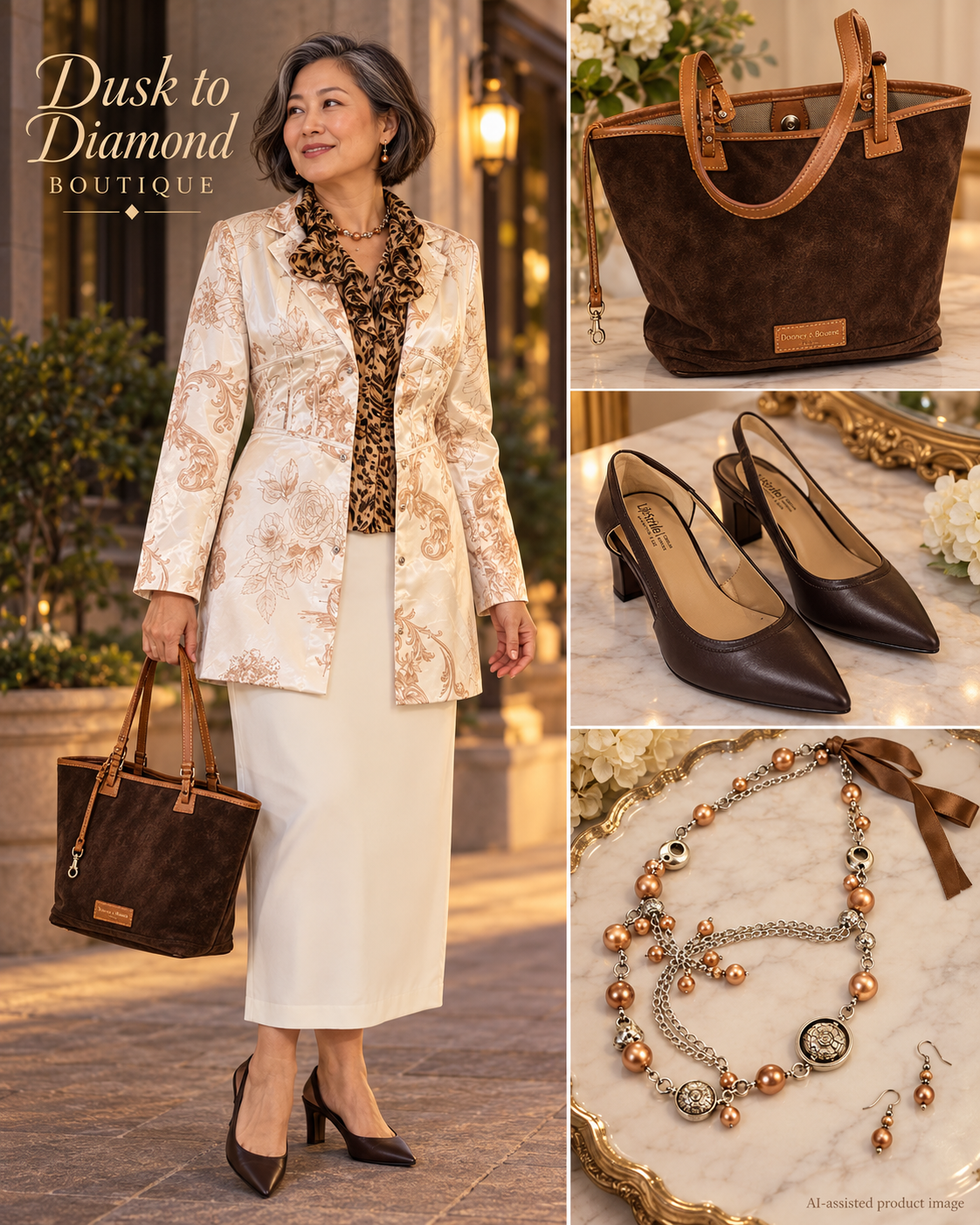 High Tea & Wild Company | 7-Piece Ivory & Animal-Print Outfit XL