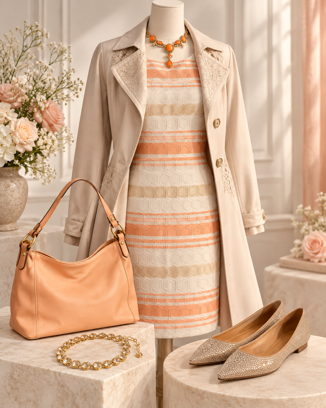 Peach Perfect — Vince Camuto Dress & Coach Curated Look