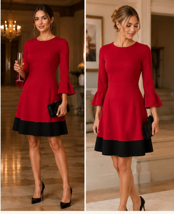 Crimson Hour | Kate Spade Colorblock Bell Sleeve Dress — Size 8