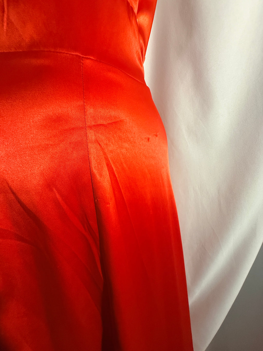 Diamond in the Rough: Fiery Red Satin Maxi Dress – 3X