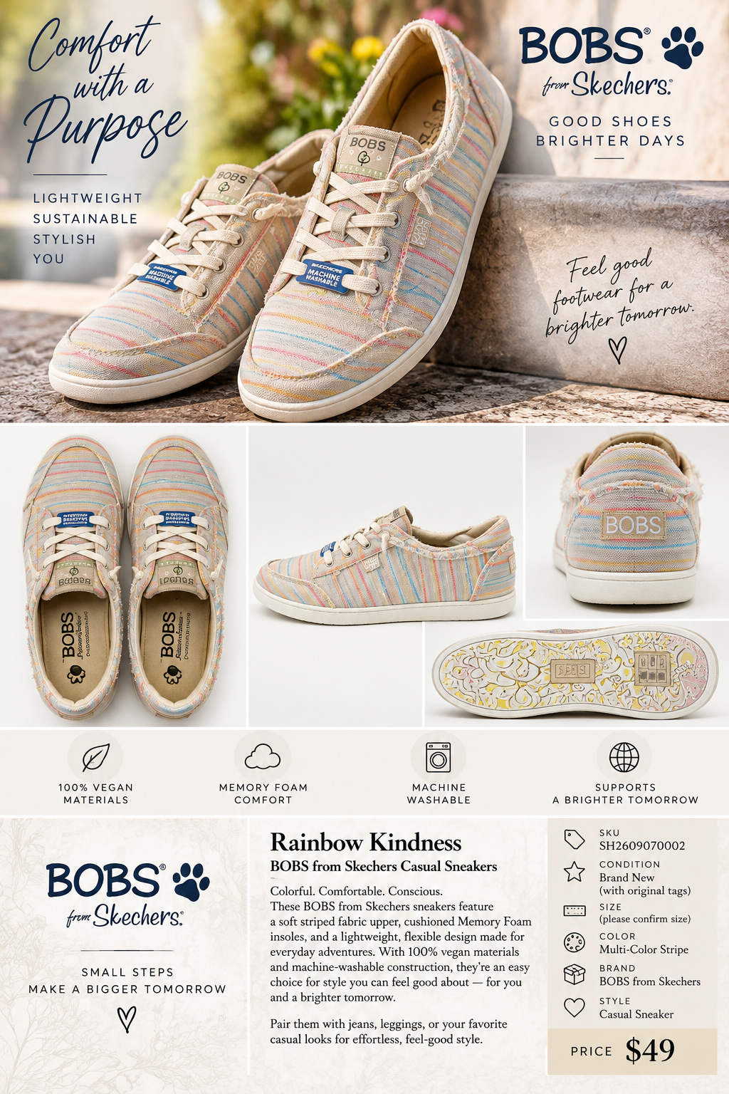 Sunny Strides — BOBS by Skechers Sea Stripes Sneakers