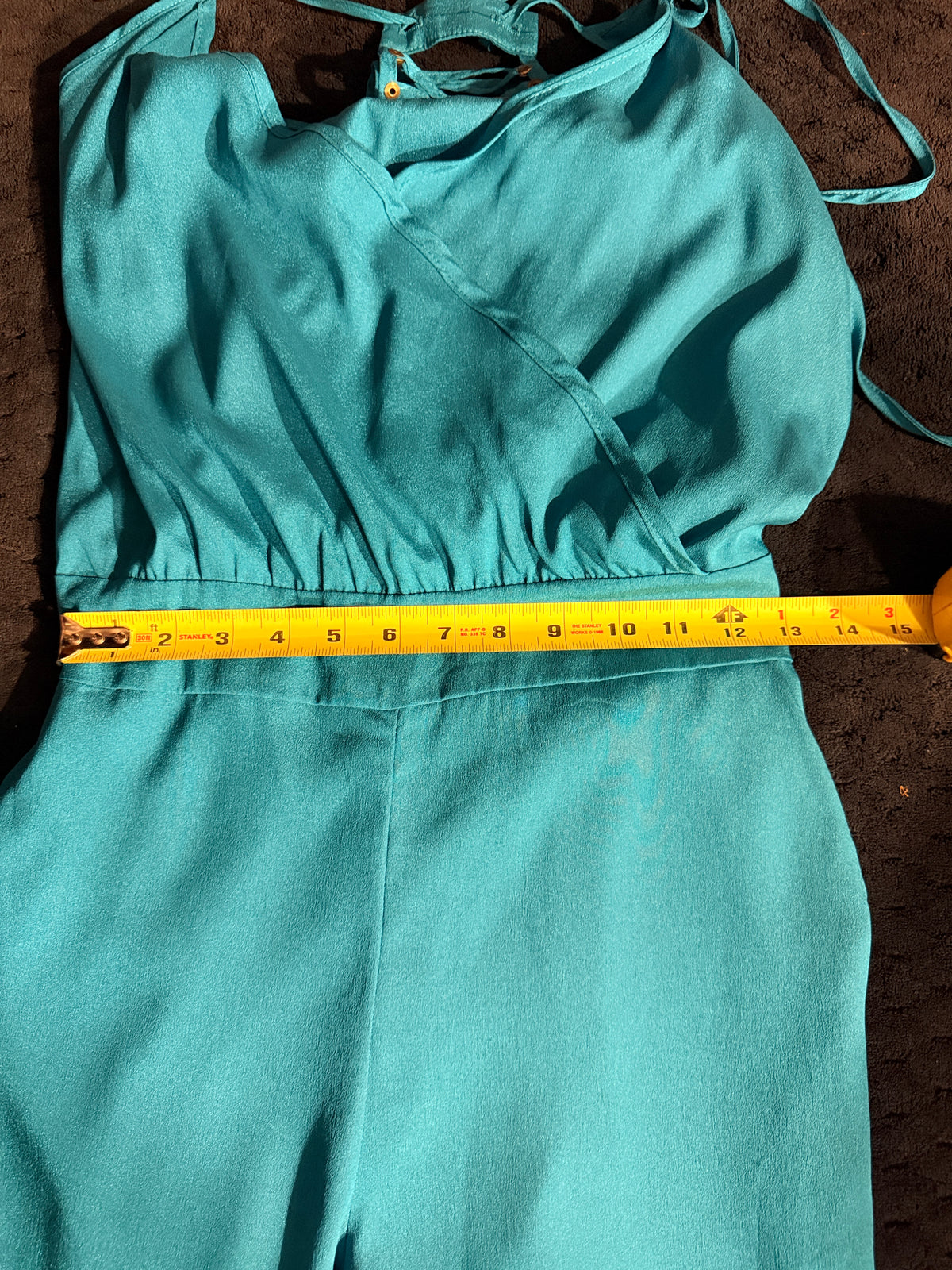 Turquoise Halter Jumpsuit & London Fog Trench 5-Piece Look Size S