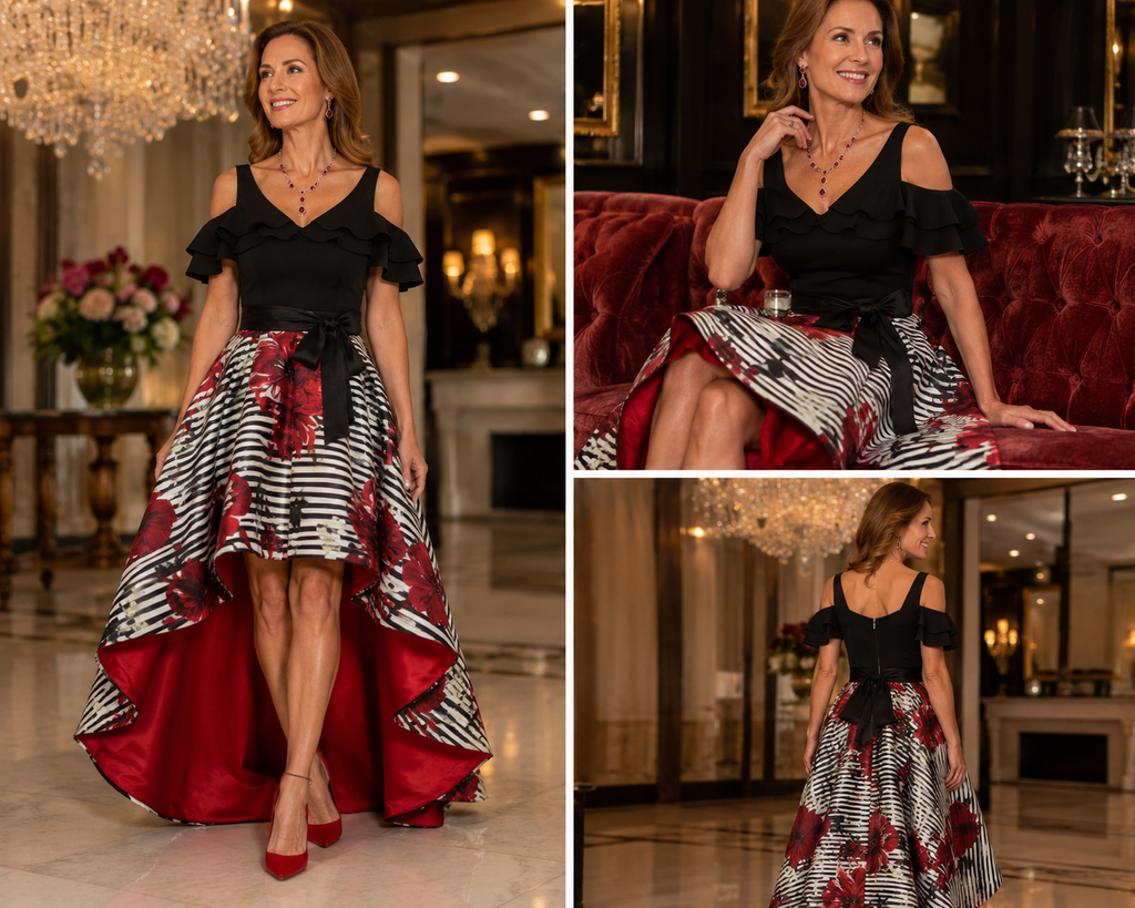 Scarlet After Dusk | Belle Badgley Mischka Complete Styled Look