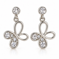 🦋 Crystal Butterfly Drop Earrings