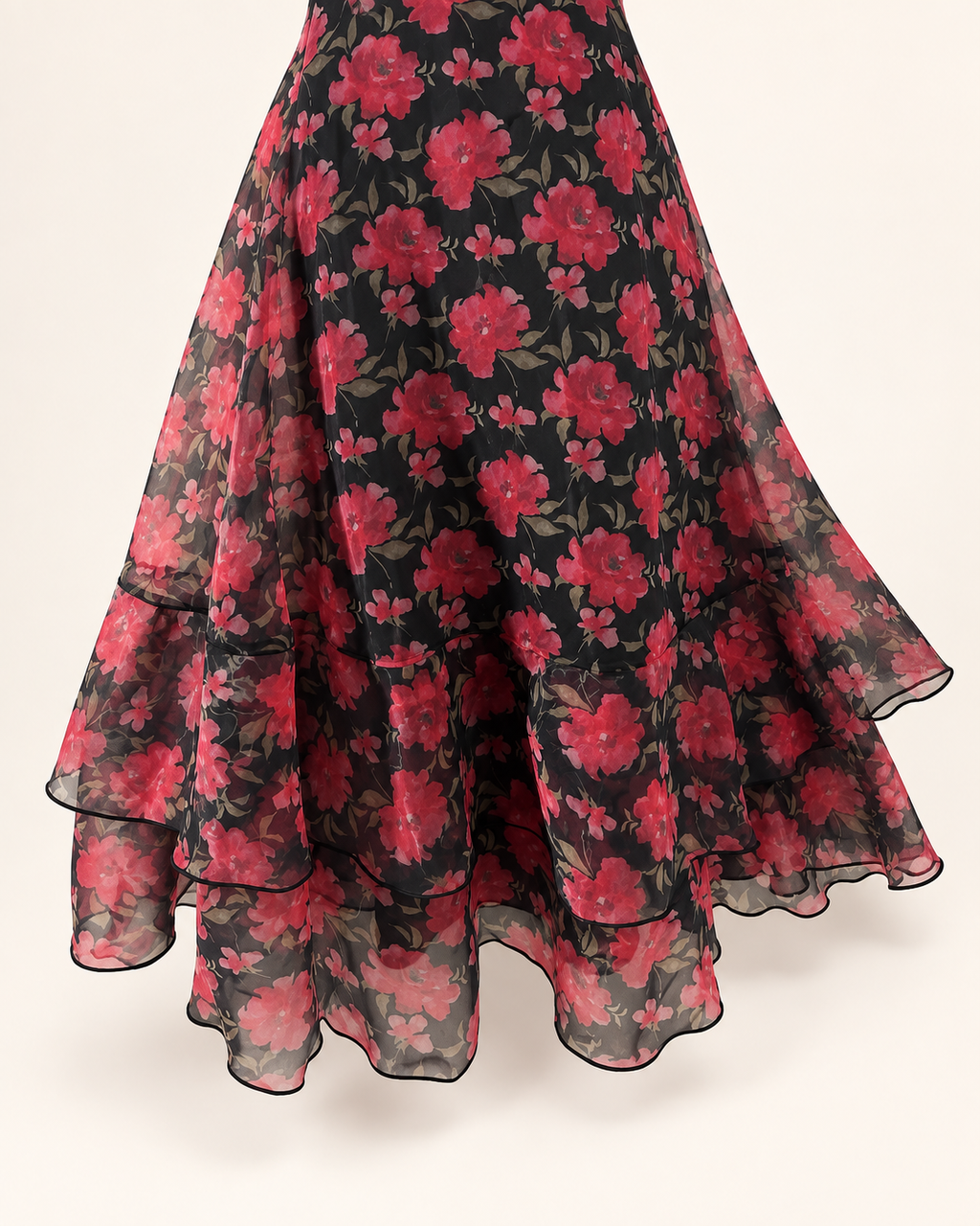 After the Roses Fall | Lulus Black & Rose Floral One-Shoulder Ruffle Dress