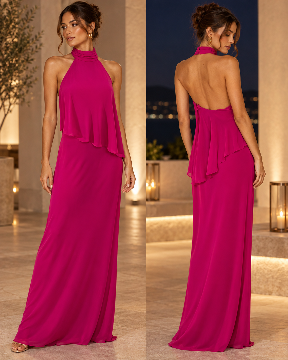 Electric Entrance | Laundry by Shelli Segal Pink Halter Maxi Dress