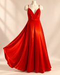 Diamond in the Rough: Fiery Red Satin Maxi Dress – 3X