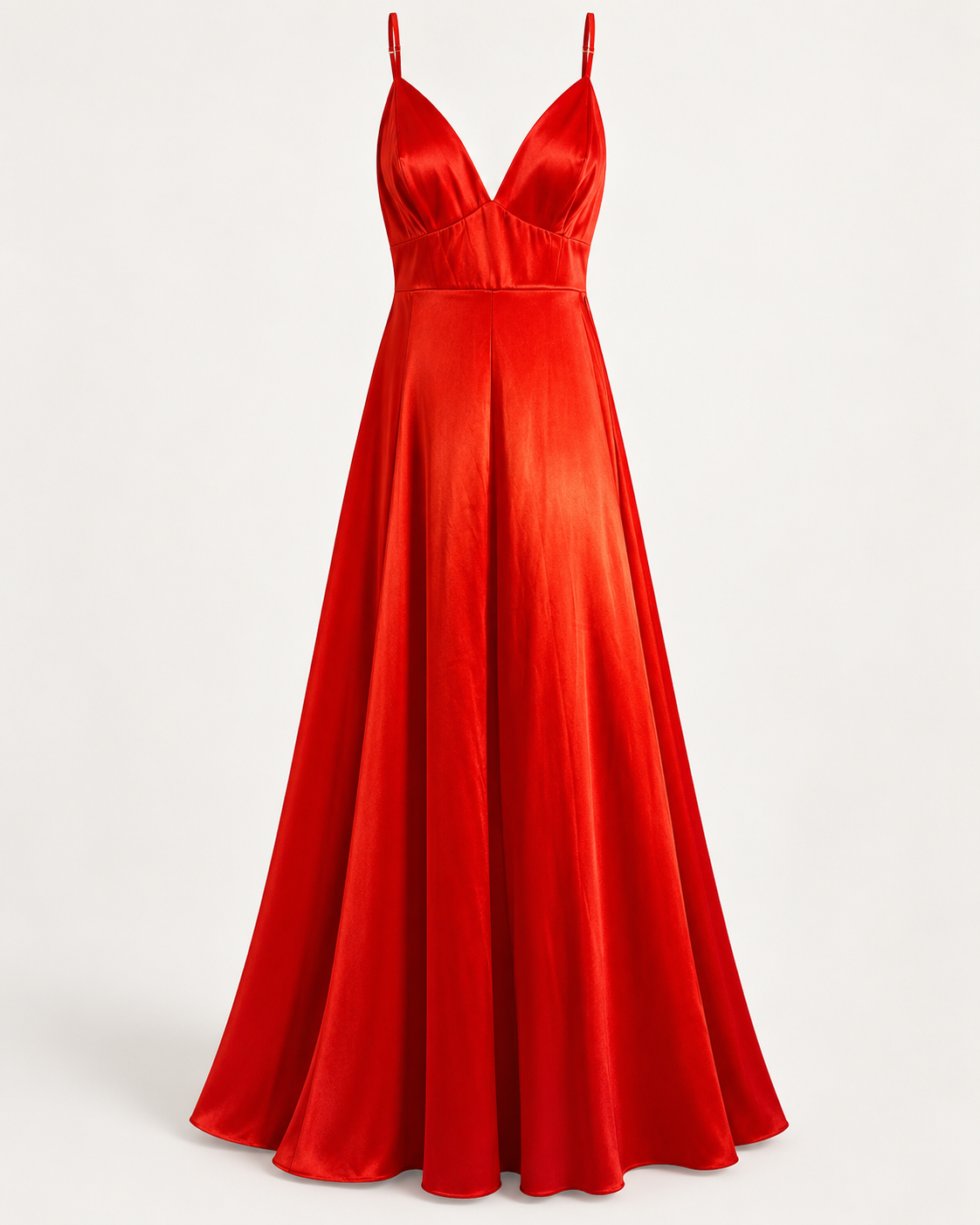 Diamond in the Rough: Fiery Red Satin Maxi Dress – 3X