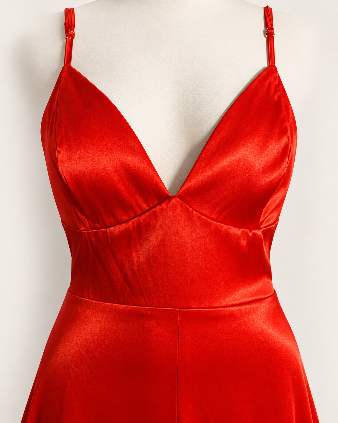 Diamond in the Rough: Fiery Red Satin Maxi Dress – 3X
