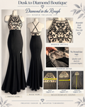 Hidden Treasure: Midnight Lace Illusion Mermaid Gown