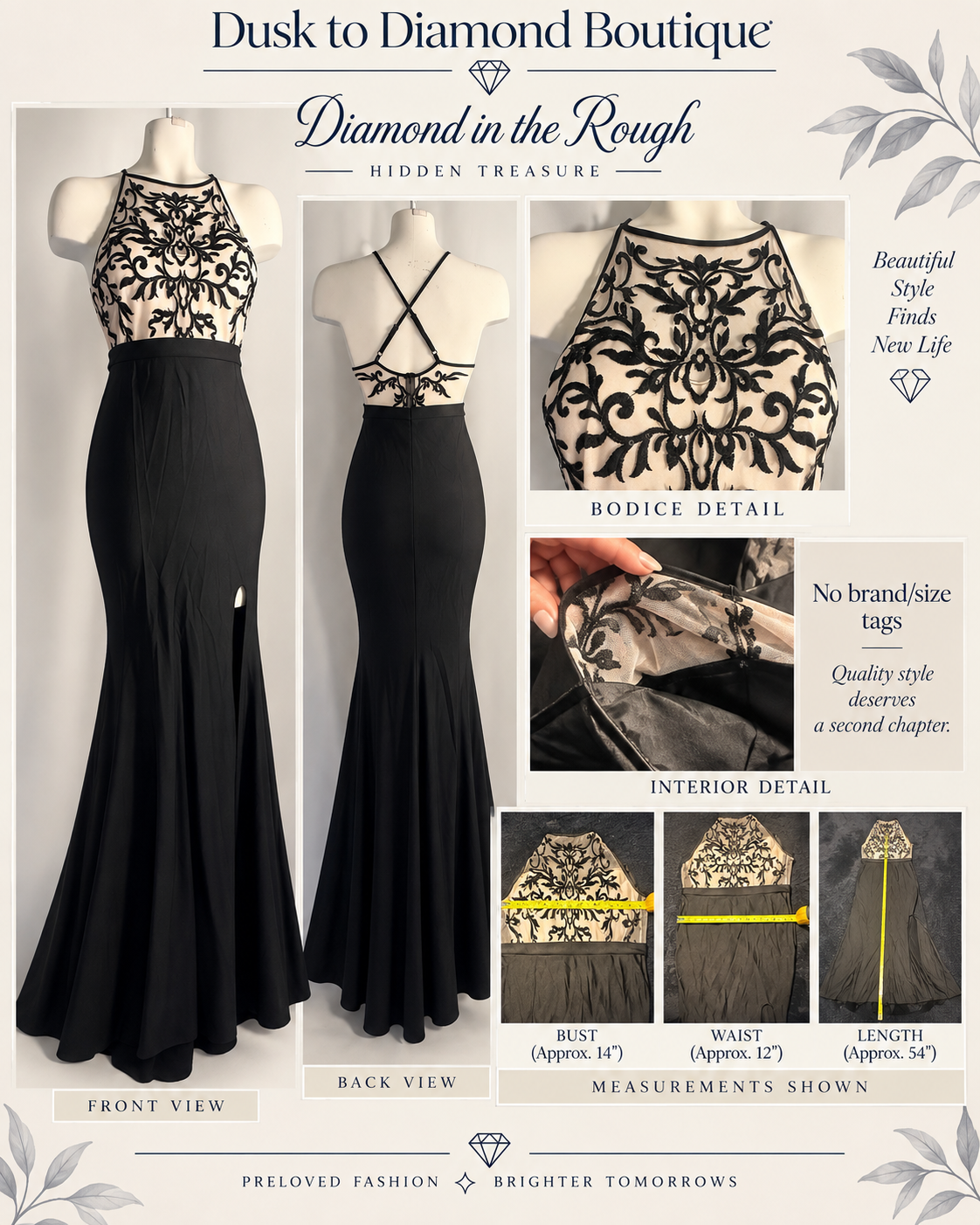 Hidden Treasure: Midnight Lace Illusion Mermaid Gown