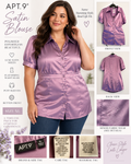 Diamond in the Rough: Lavender Satin APT. 9 Blouse — XL