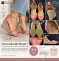 Diamond in the Rough: White Mountain Coral Stripe Espadrille Wedges — 8M
