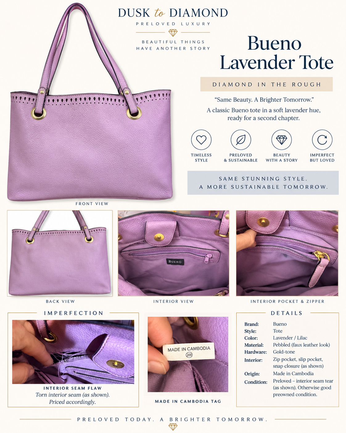 Lavender Second Chance | Bueno Tote — Diamond in the Rough
