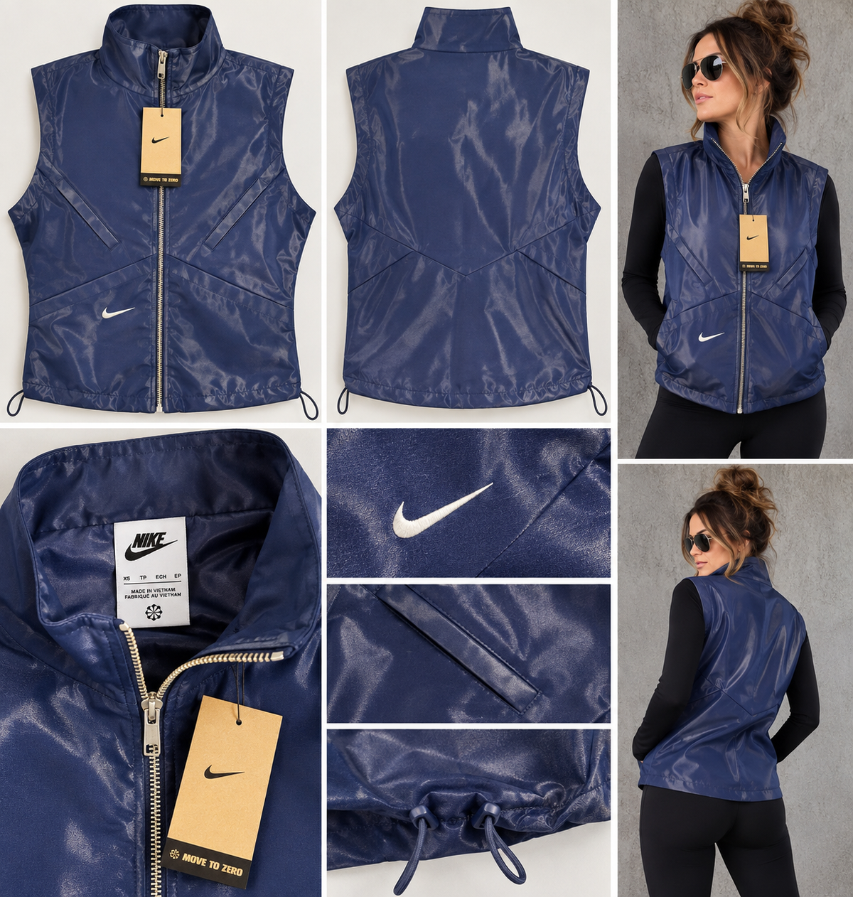 Blue Hour Shine | Nike Windrunner Shine Vest – XS NWT