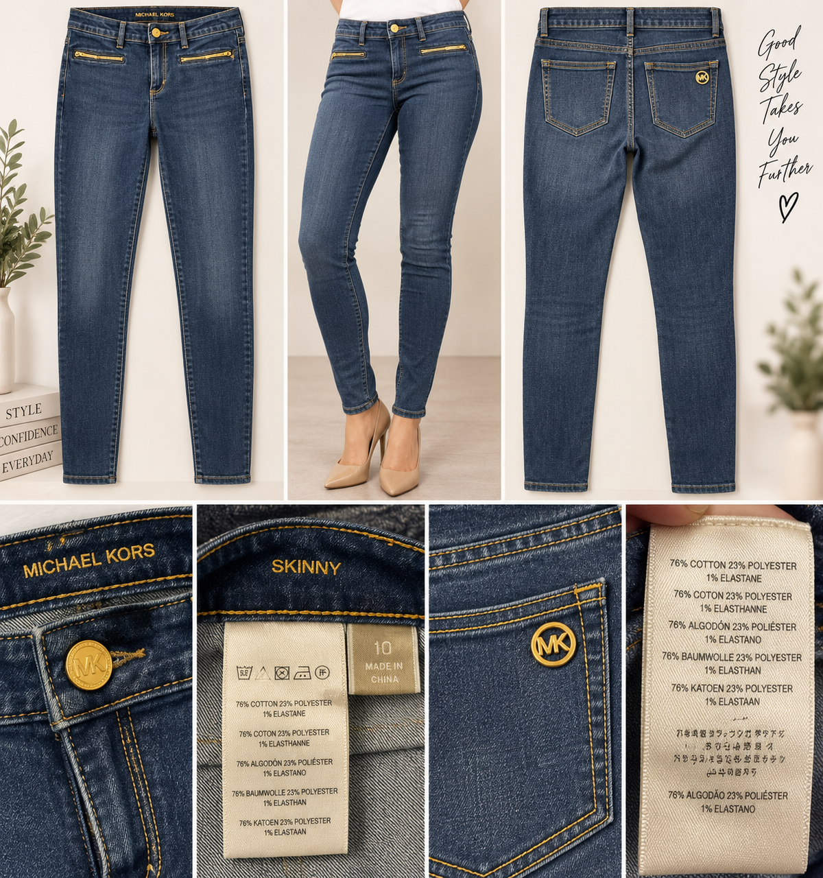 Golden Hour | Michael Kors Dark Wash Skinny Jeans – Size 10