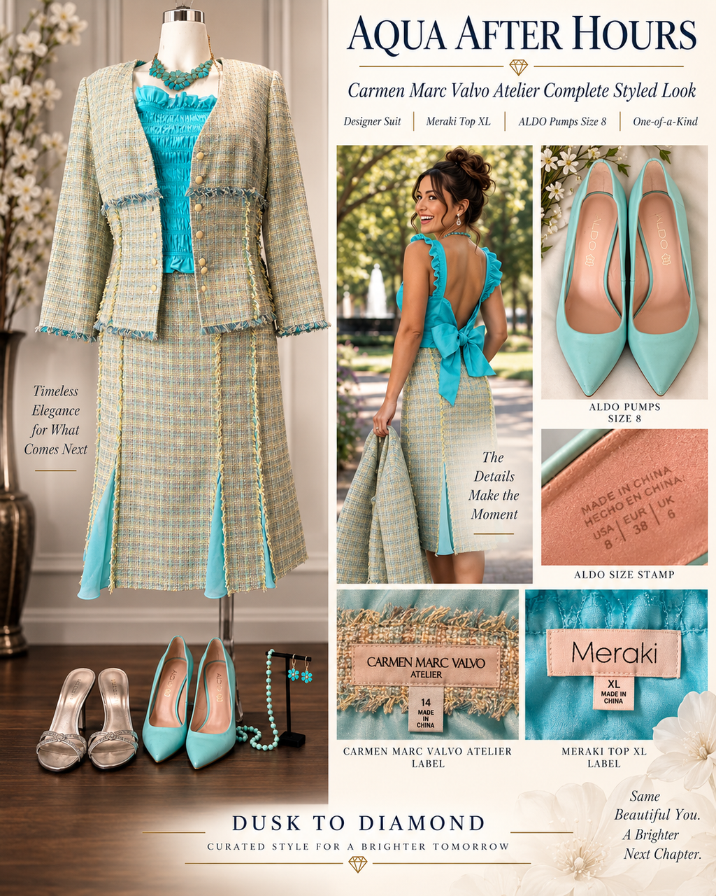 Aqua After Hours | Carmen Marc Valvo Atelier Complete Styled Look