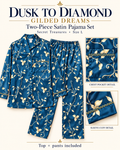 The Empress Is Unavailable | Teal & Gold Satin Pajama Set — Large