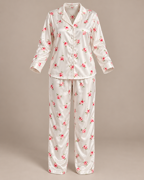 Briar Rose Reverie | Amanda Stewart Satin Pajama Set — Large