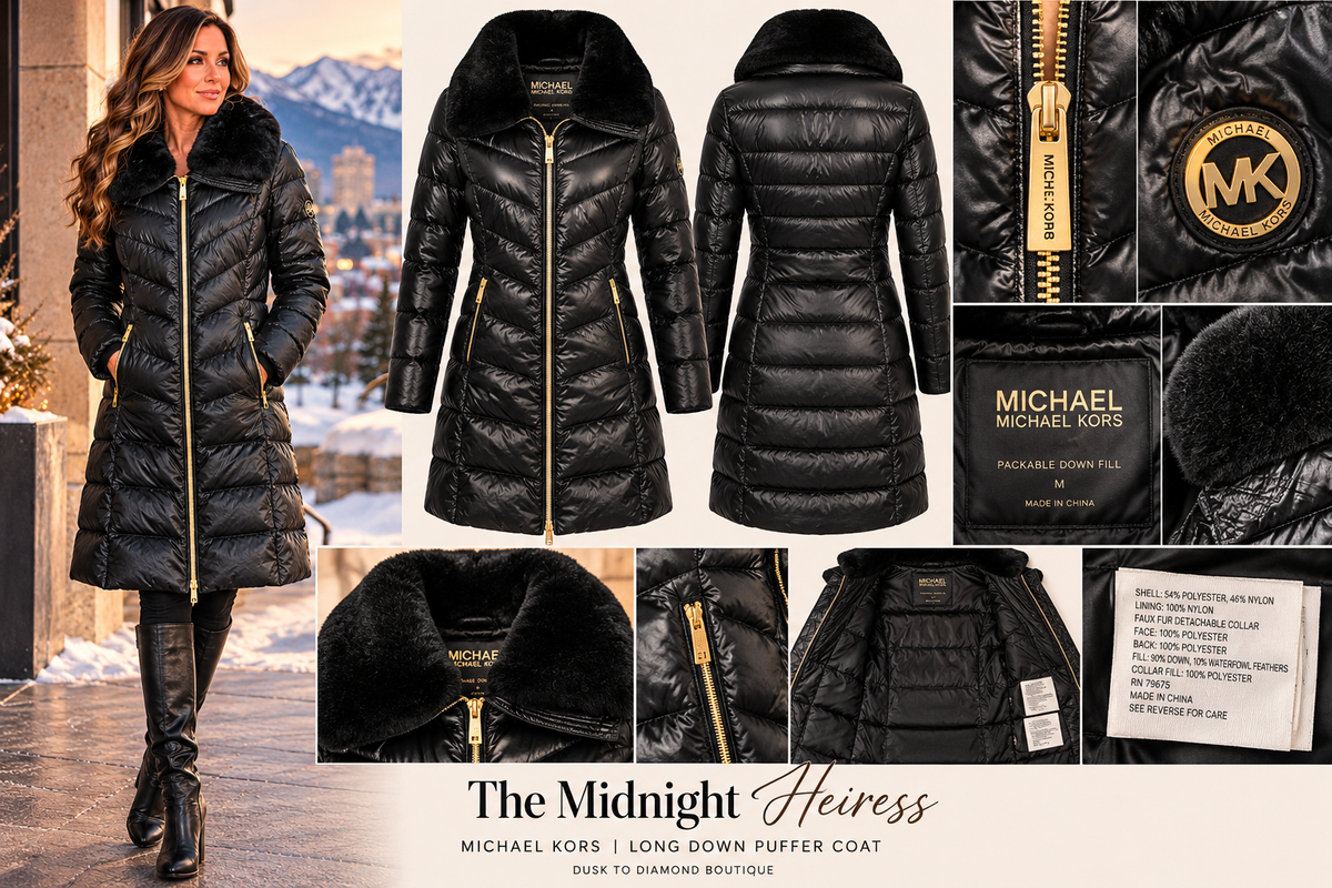 The Midnight Heiress | Michael Kors Long Down Puffer Coat Meduim