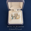 Celestial Cascade — 10K Gold Blue Topaz Waterfall Earrings