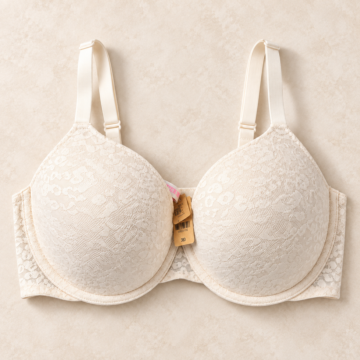 Victoria’s Secret PINK Wear Everywhere Lace Bra 38D White NWT