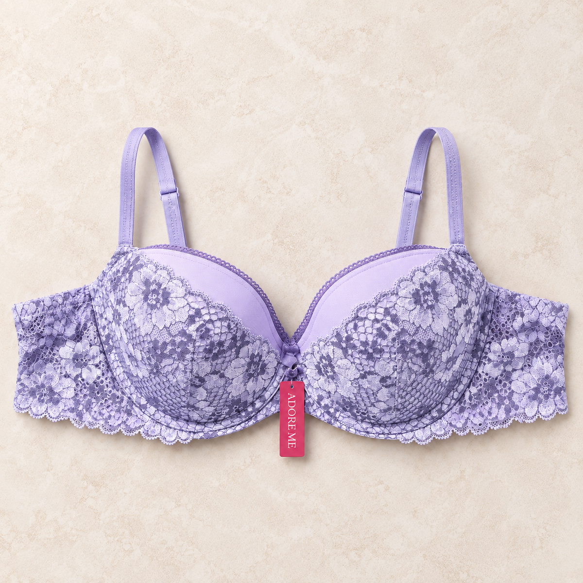 Adore Me Lavender Floral Lace Underwire Bra 34DD New With Tags