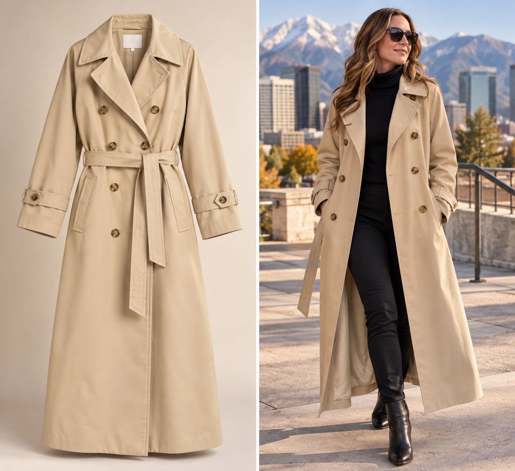 The Classic Entrance | H&M Long Beige Trench Coat | NWT | Size Small