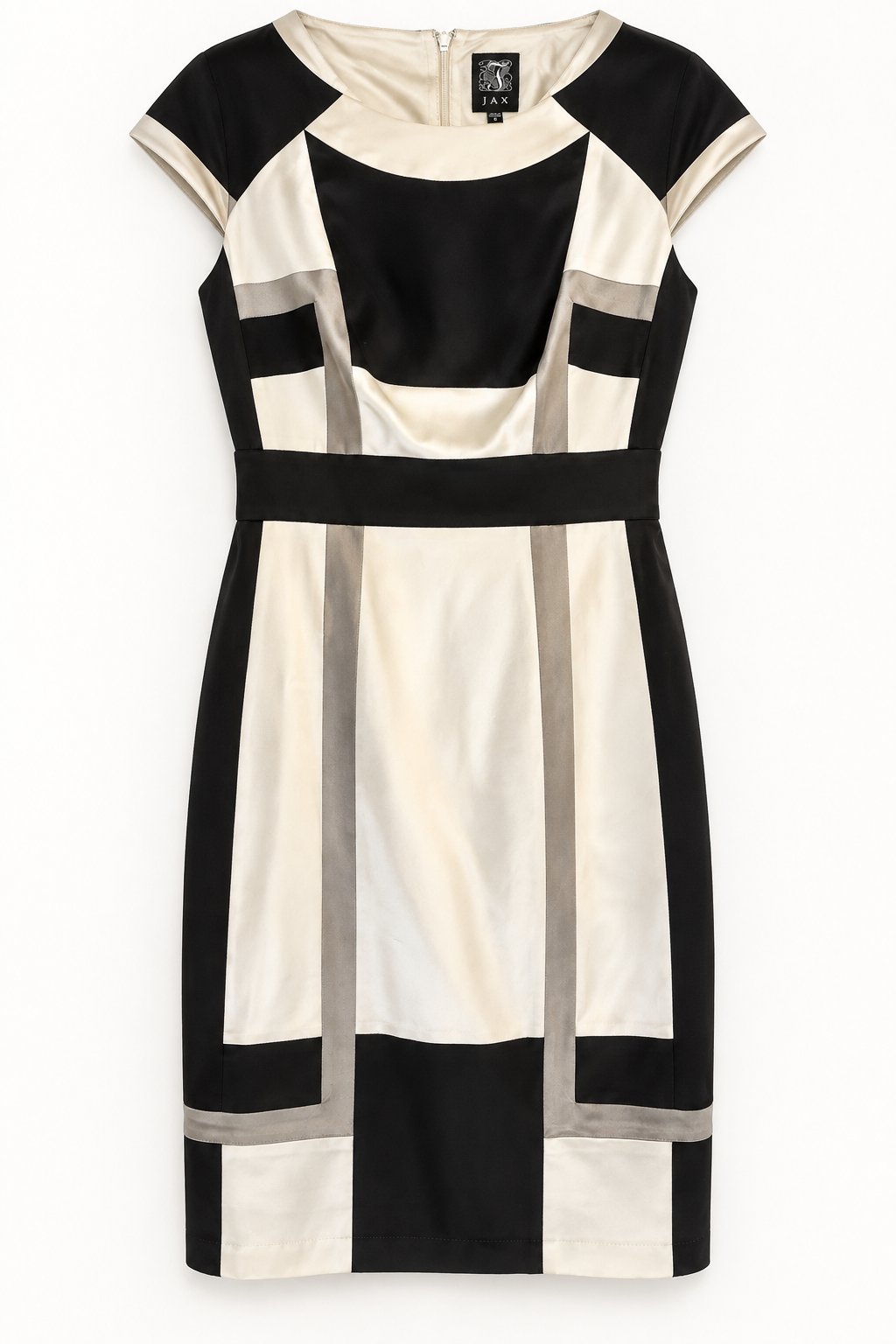 Deco After Dark — JAX Colorblock Sheath Dress | Excellent Pre-Loved Condition | Size 6