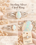 Sterling Silver Oval Opal Ring | Size 7 | New With Tag