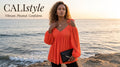 The Sunlit Radiance Coral-Orange Pleated Cold-Shoulder Blouse - Medium