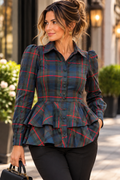 Pomander Place Fraser Plaid Ashley Blouse — Size Medium — NWT
