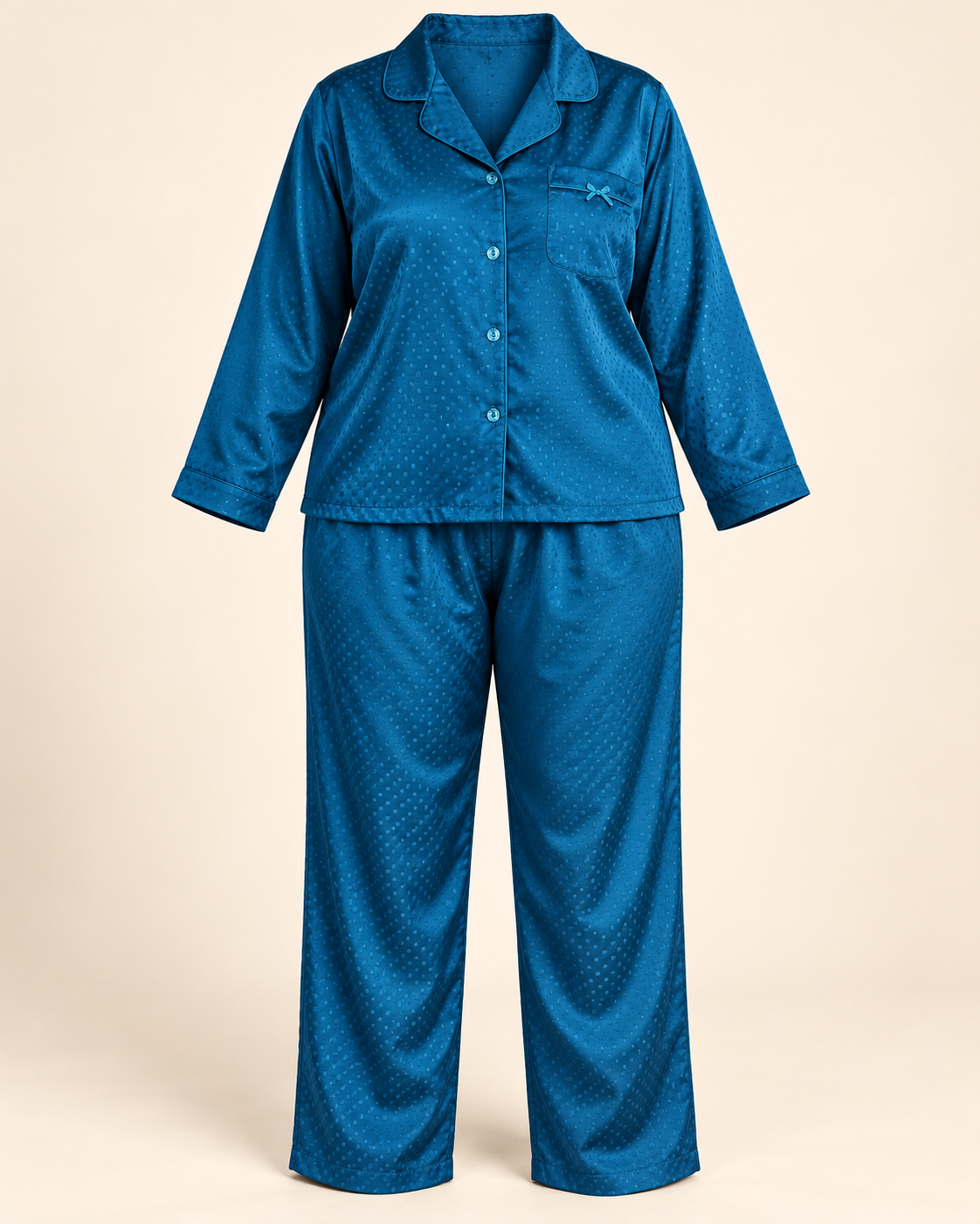 Her Winter Palace | Miss Elaine Brushed-Back Satin Pajamas — XL